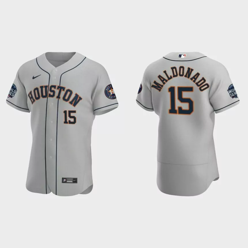 Martin Maldonado Houston Astros 2021 World Series Authentic Jersey – Gray