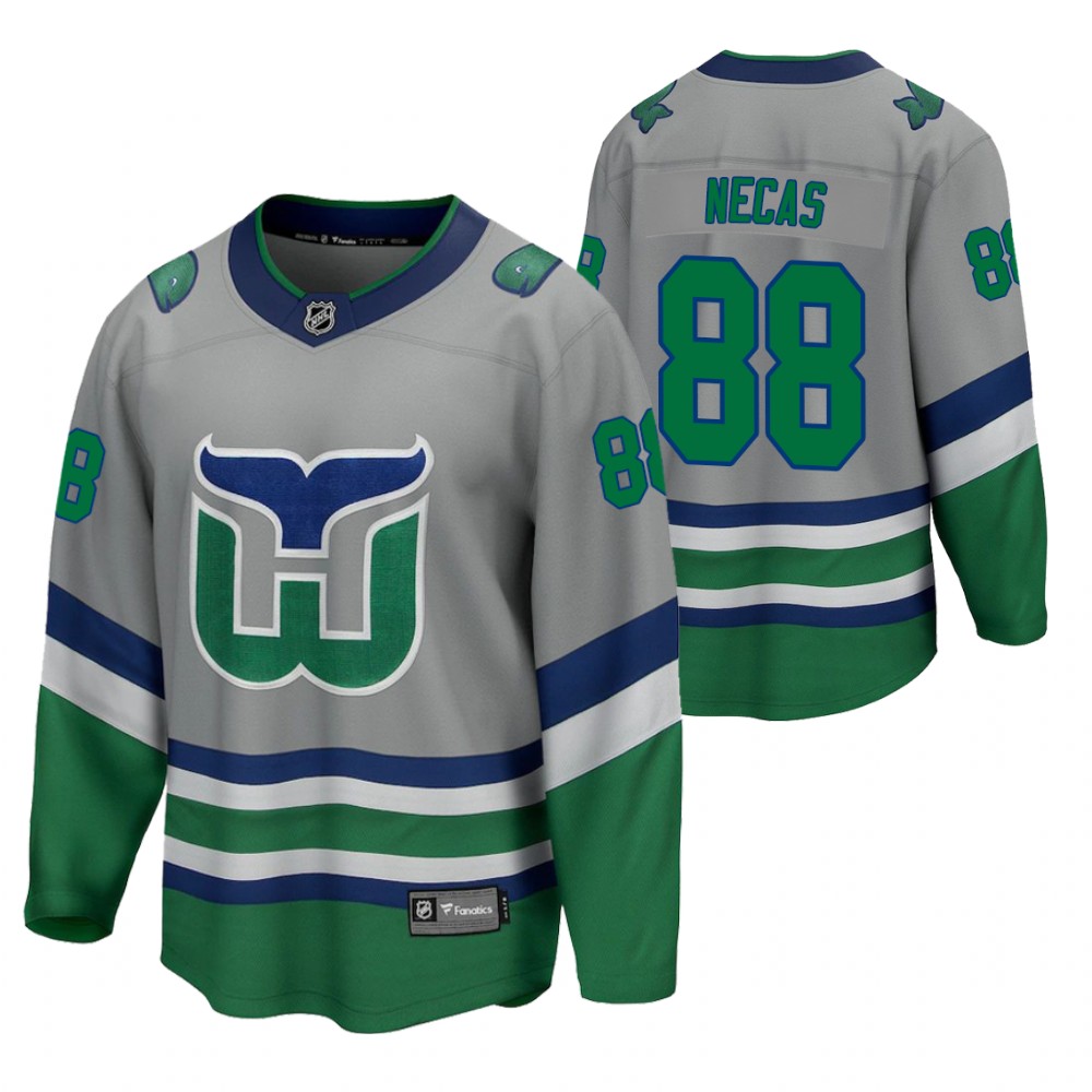 Martin Necas Hurricanes 2021 Reverse Retro Gray Jersey Special Edition