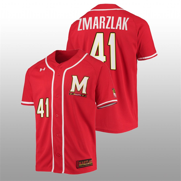 Maryland Terrapins Bobby Zmarzlak Men Red College Baseball Replica Jersey Men's Jersey Maryland Terrapins Bobby Zmarzlak College Baseball Men Red Jersey