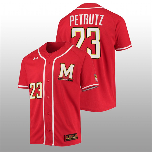 Maryland Terrapins Ian Petrutz Men Red College Baseball Replica Jersey Men's Jersey Maryland Terrapins Ian Petrutz College Baseball Men Red Jersey