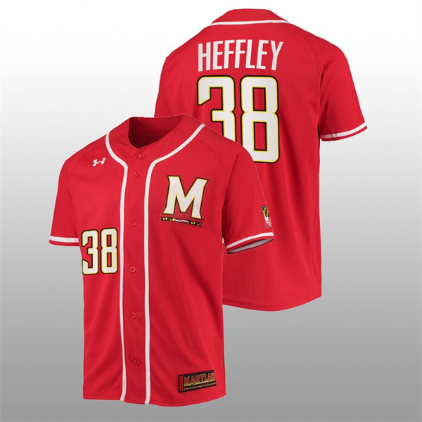 Maryland Terrapins James Heffley Men Red College Baseball Replica Jersey Men's Jersey Maryland Terrapins James Heffley College Baseball Men Red Jersey