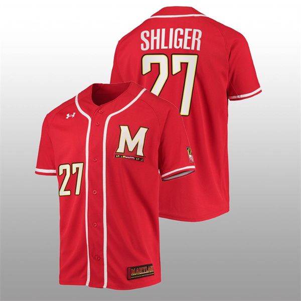 Maryland Terrapins Luke Shliger Men Red College Baseball Replica Jersey Men's Jersey Maryland Terrapins Luke Shliger College Baseball Men Red Jersey