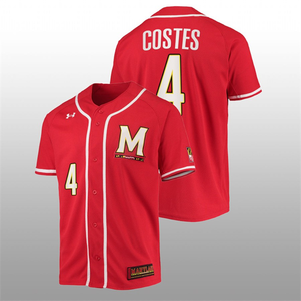 Maryland Terrapins Maxwell Costes Men Red College Baseball Replica Jersey Men's Jersey Maryland Terrapins Maxwell Costes College Baseball Men Red Jersey