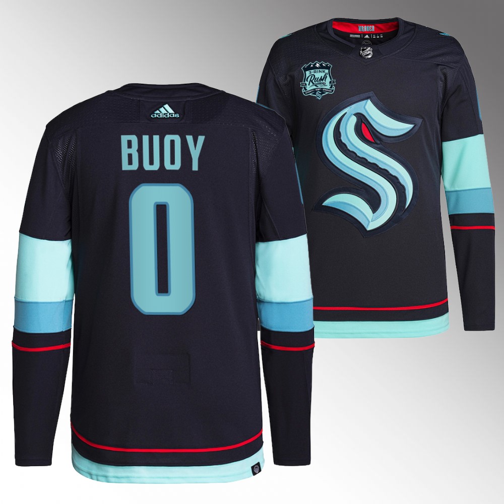 Mascot Buoy Seattle Kraken Home Navy Authentic Jersey