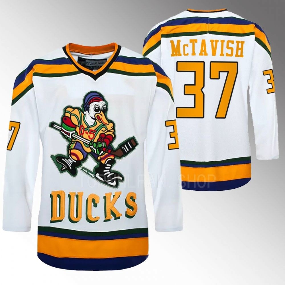 Mason McTavish Ducks The Mighty Ducks Jersey White ice Hockey