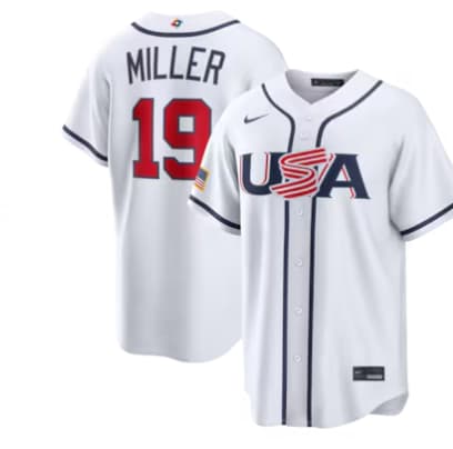 Mason Miller USA Baseball Nike 2026 World Baseball Classic Home Stadium Jersey - White
