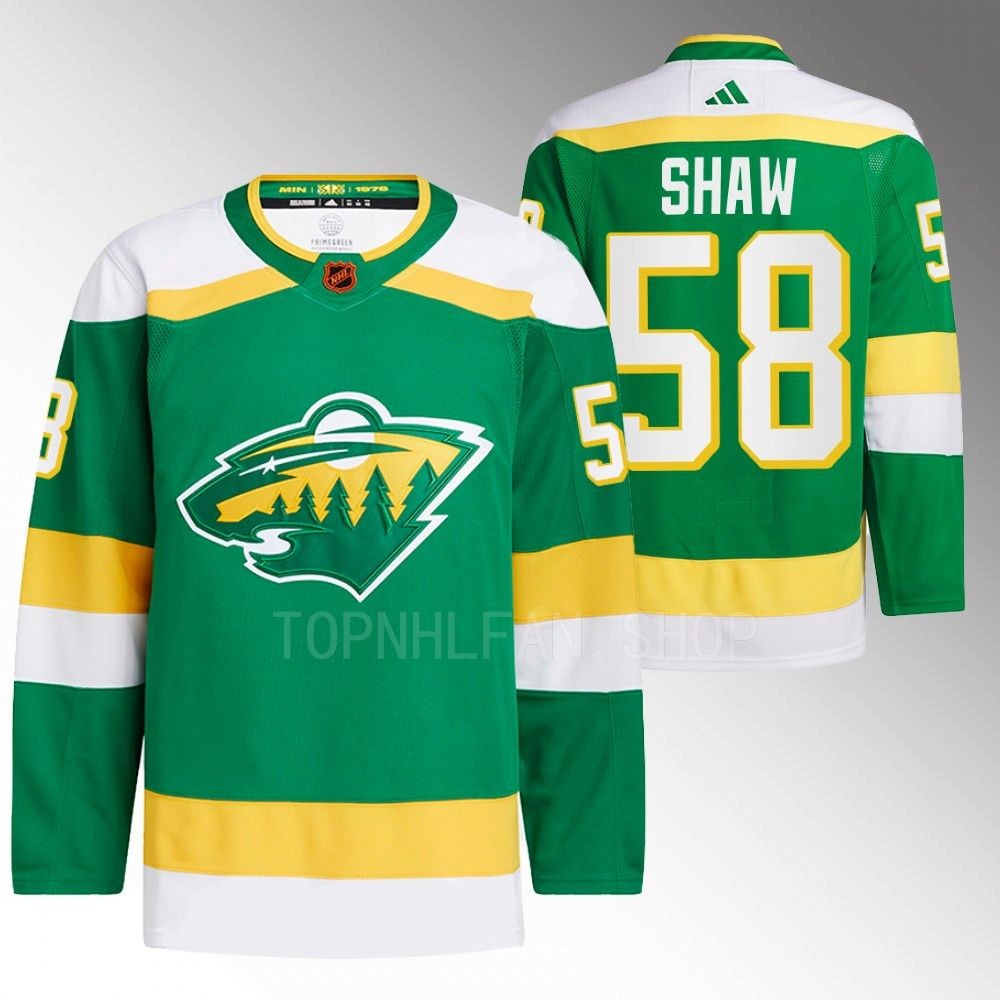 Mason Shaw Minnesota Wild Reverse Retro 2.0 Authentic Pro Green 2022 Jersey