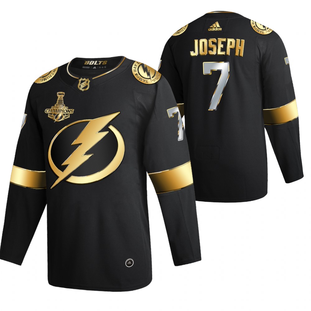 Mathieu Joseph Tampa Bay Lightning Black 2020 Stanley Cup Champions Jersey Authentic Golden Limited