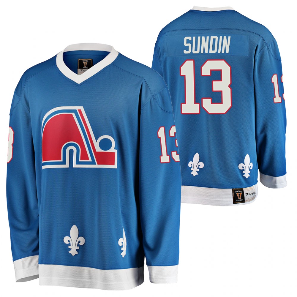 Mats Sundin Quebec Nordiques Heritage Vintage Jersey Blue