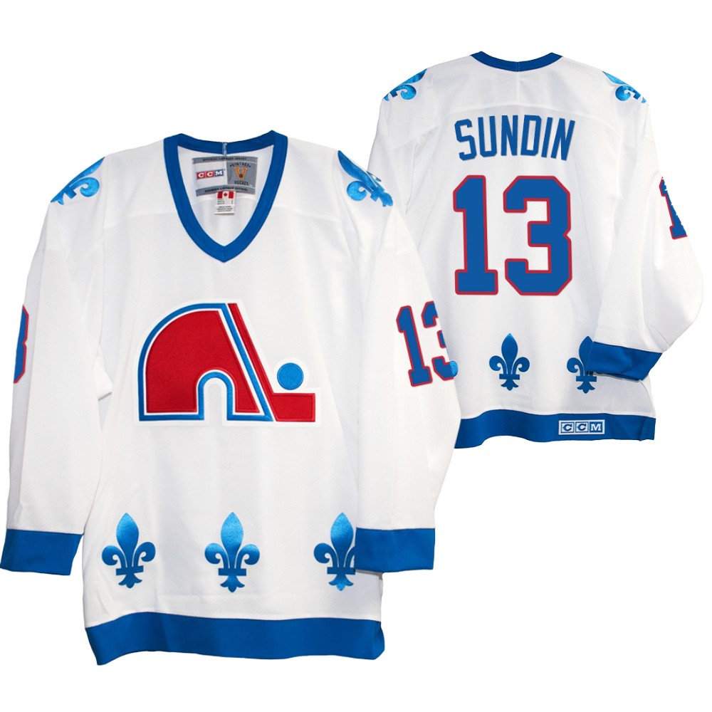 Mats Sundin Quebec Nordiques Heritage Vintage Replica Jersey White