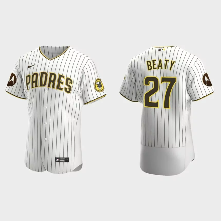 Matt Beaty San Diego Padres 2023 Motorola Patch Authentic Jersey – White