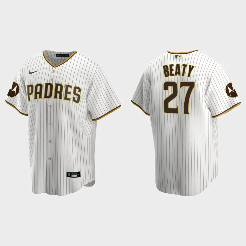 Matt Beaty San Diego Padres 2023 Motorola Patch Replica Jersey – White