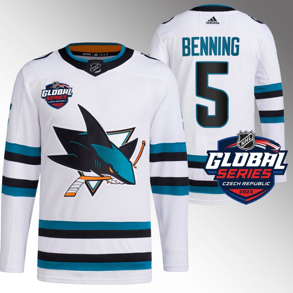 Matt Benning San Jose Sharks Primegreen White 2022 Global Series Jersey