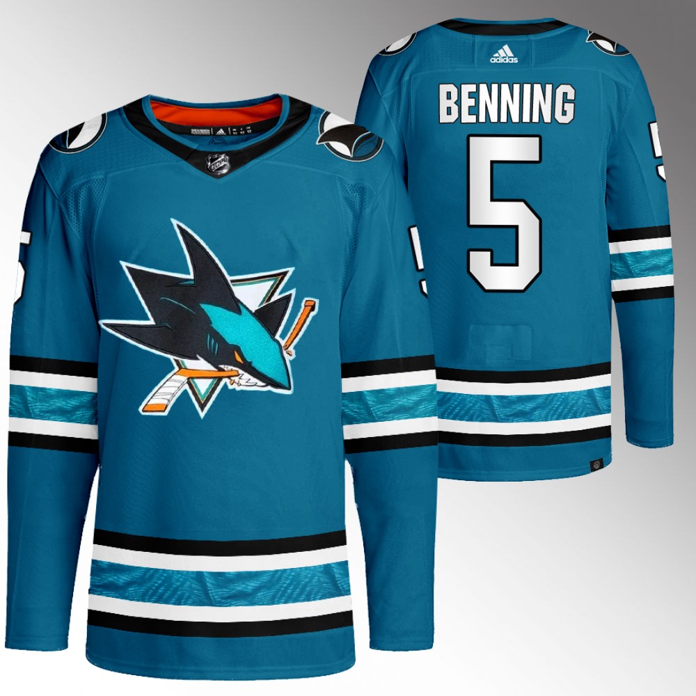 Matt Benning San Jose Sharks Teal Home Primegreen Authentic Jersey