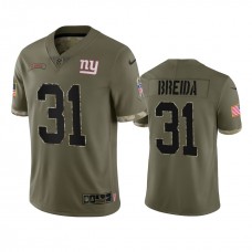 Matt Breida New York Giants Nike Olive 2022 Salute To Service Limited Jersey