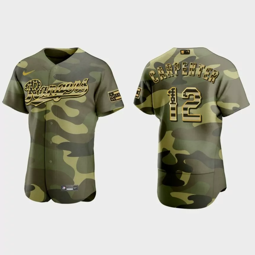 Matt Carpenter Texas Rangers 2022 Armed Forces Day Authentic Jersey – Camo
