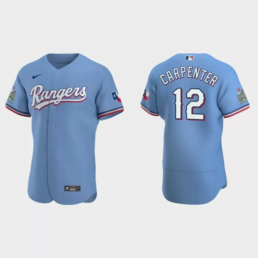 Matt Carpenter Texas Rangers Authentic Alternate Jersey – Light Blue
