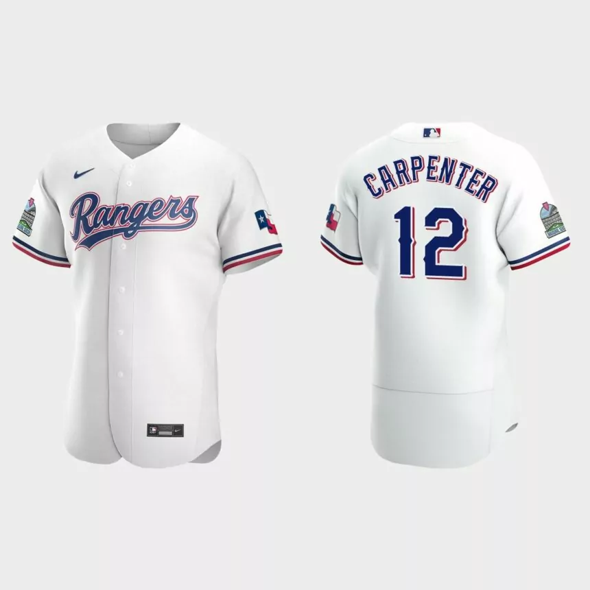Matt Carpenter Texas Rangers Authentic Home Jersey – White