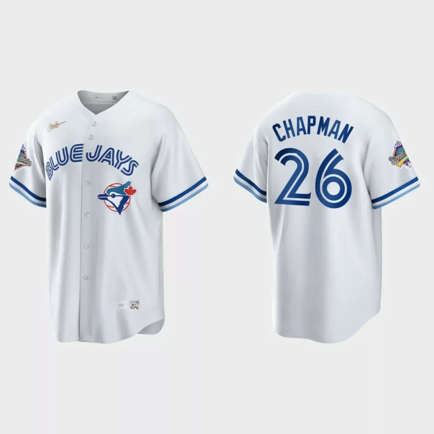 Matt Chapman Toronto Blue Jays 1992 World Series Patch Cooperstown Jersey – White