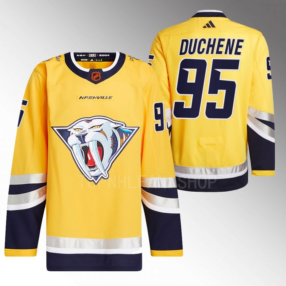 Matt Duchene 2022 Nashville Predators Yellow Reverse Retro 2.0 Authentic Primegreen Jersey