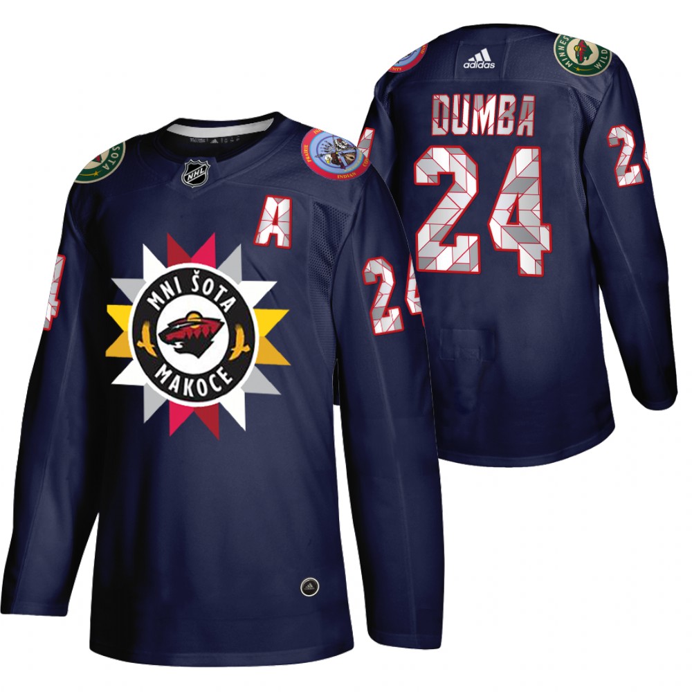Matt Dumba Jersey Minnesota Wild Native American Heritage Day Navy 2021-22 Men