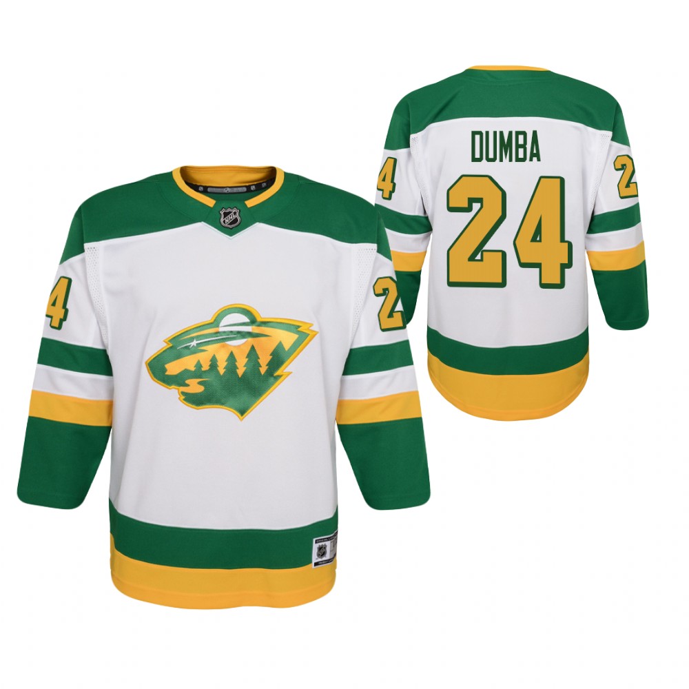 Matt Dumba Minnesota Wild 2021 Reverse Retro White Youth Jersey Replica
