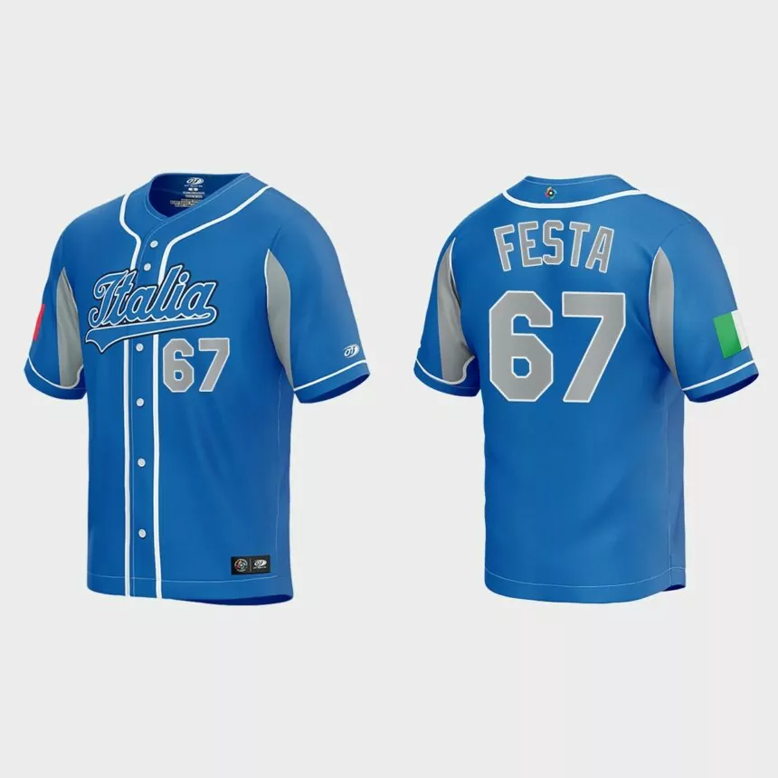 Matt Festa Italy Baseball 2023 World Baseball Classic Jersey – Royal