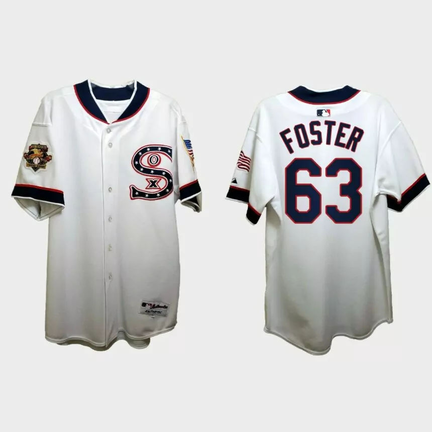 Matt Foster Chicago White Sox Independence Day 1917 Throwback Jersey – White