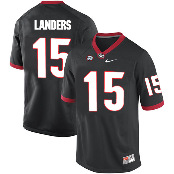 Matt Landers Georgia Bulldogs Men's Jersey - #15 NCAA Black Limited Home