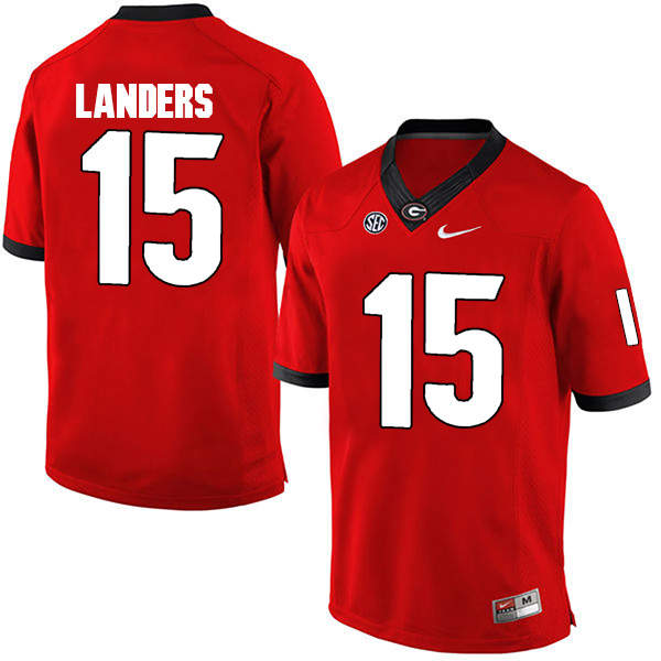 Matt Landers Georgia Bulldogs Men's Jersey - #15 NCAA Red Limited Home