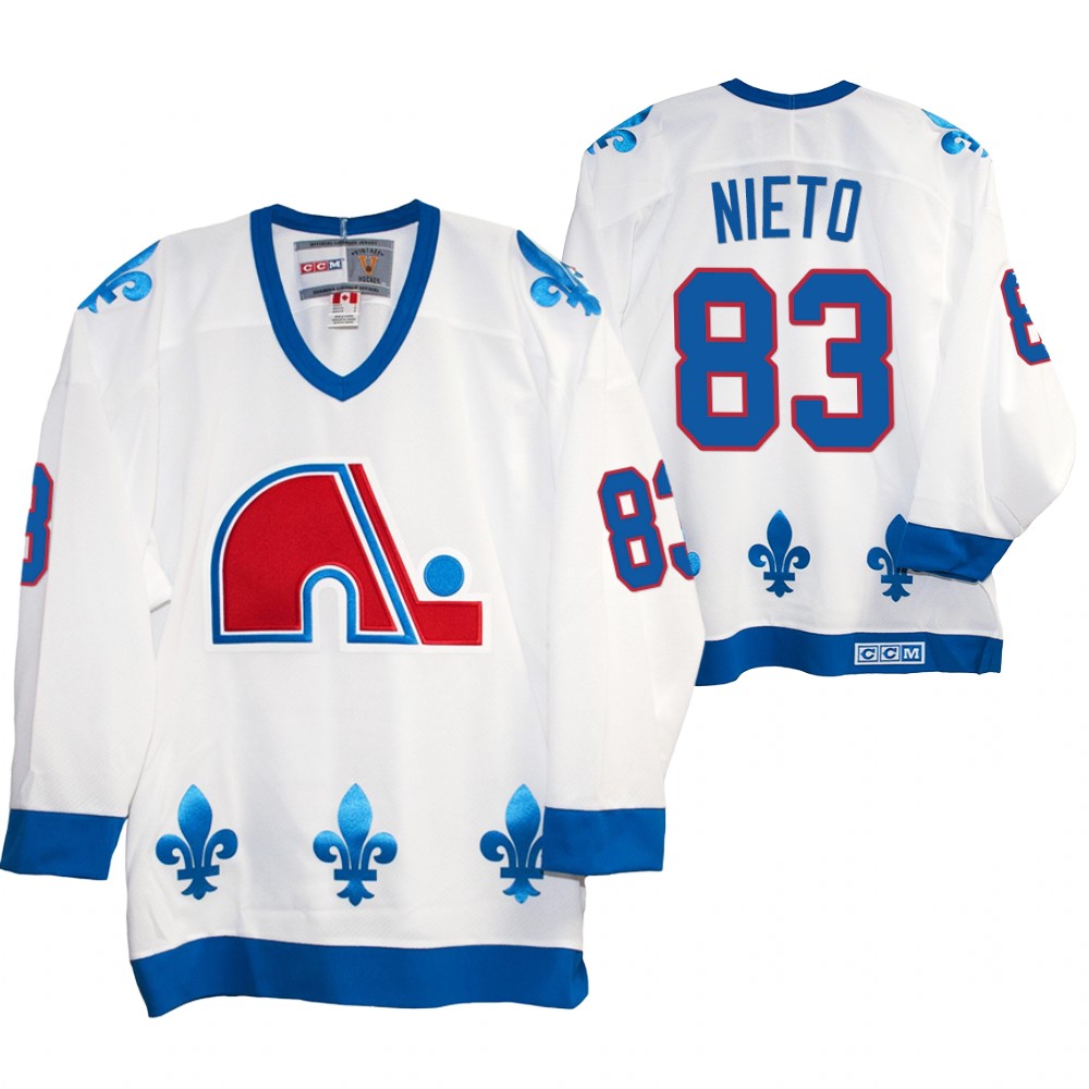 Matt Nieto Quebec Nordiques Heritage Vintage Replica Jersey White