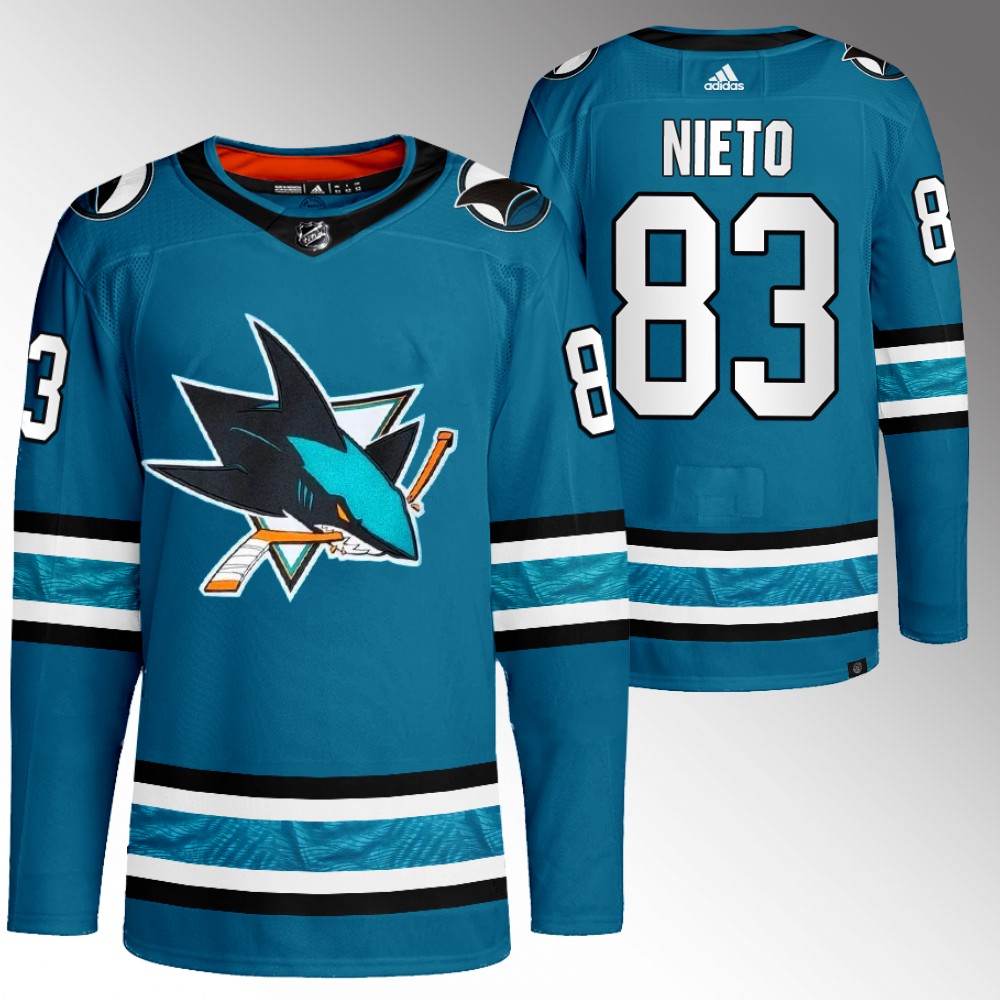 Matt Nieto San Jose Sharks Teal Home Primegreen Authentic Jersey