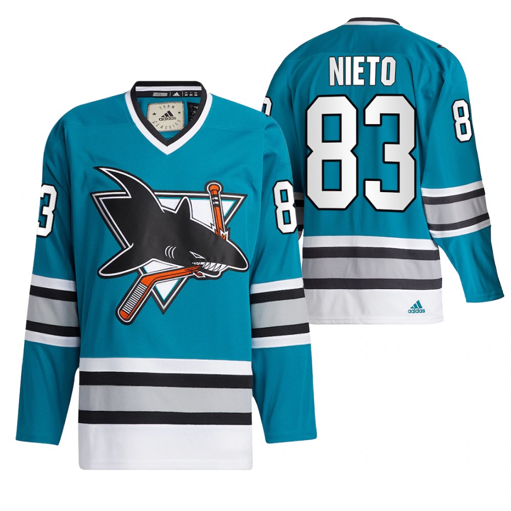Matt Nieto San Jose Sharks Teal Team Classics 2022 Jersey Authentic