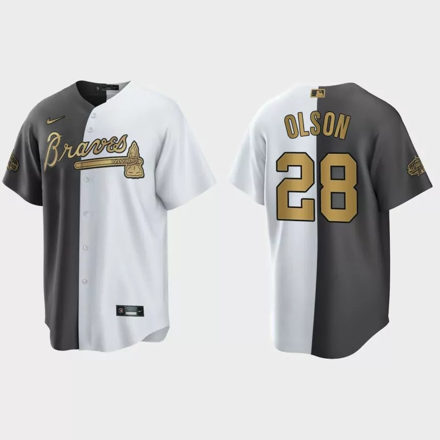 Matt Olson Atlanta Braves 2022 MLB All-Star Game Split Jersey – White Charcoal