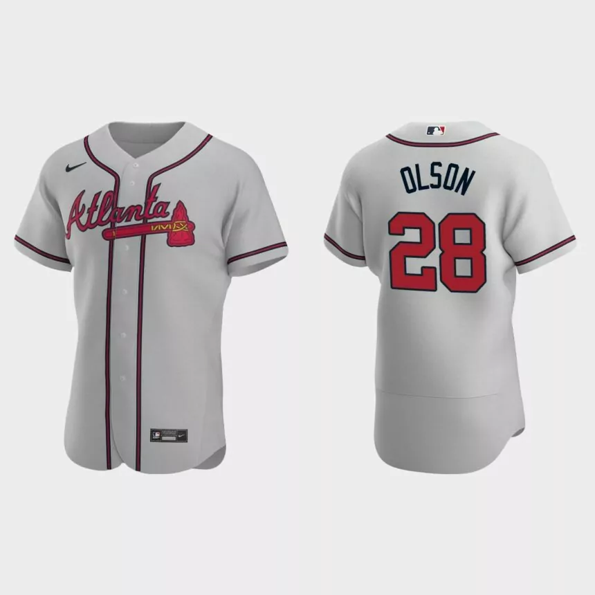 Matt Olson Atlanta Braves Authentic Road Jersey – Gray