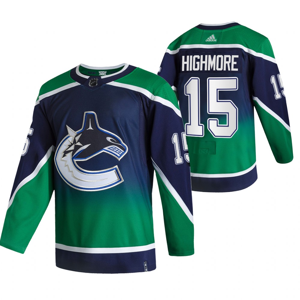 Matthew Highmore Canucks 2021 Reverse Retro Green Special Edition Jersey