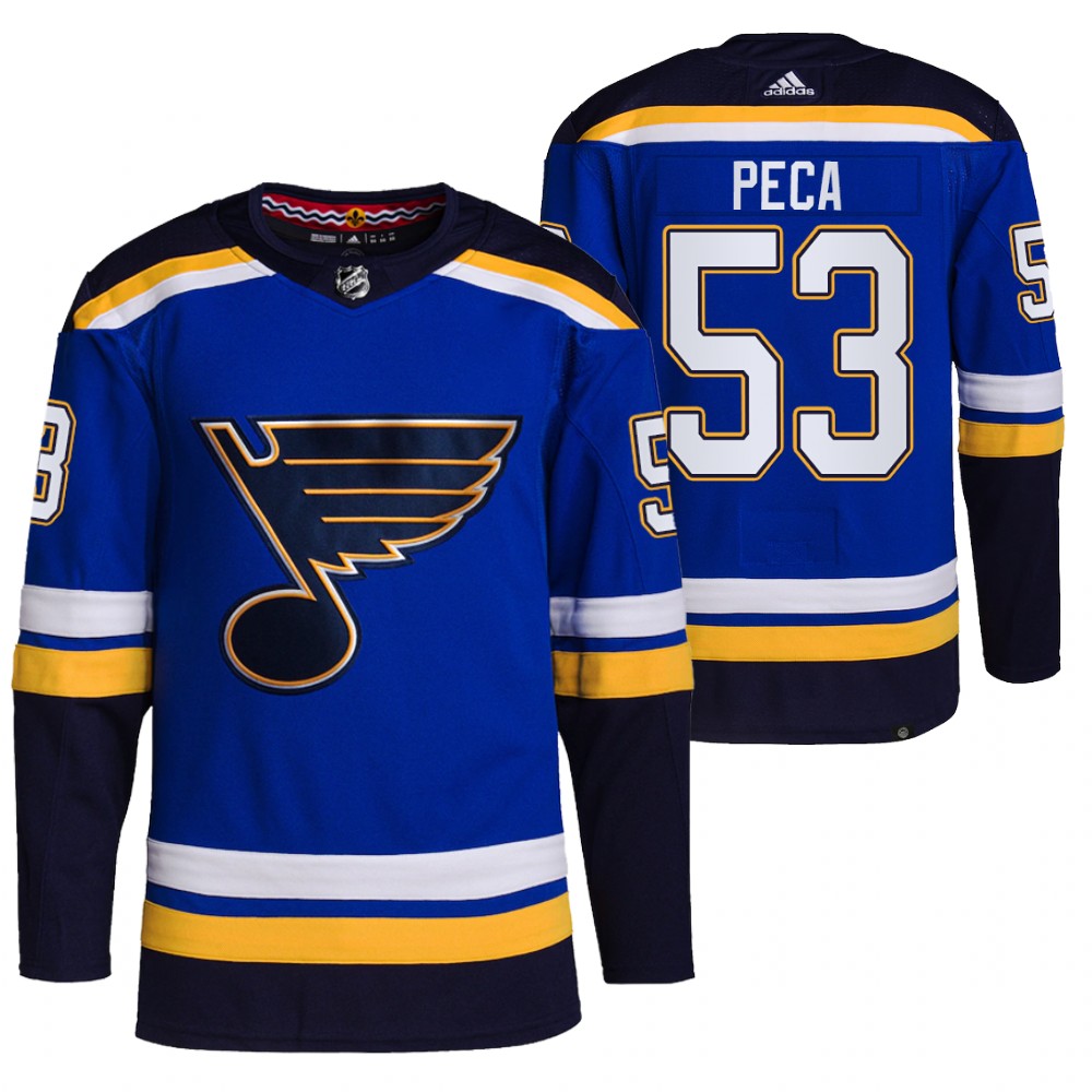 Matthew Peca 2021-22 St. Louis Blues Blue Home Primegreen Authentic Pro Jersey