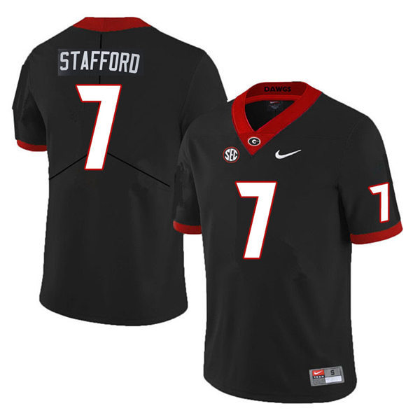 Matthew Stafford Georgia Bulldogs Men's Jersey - #7 NCAA Black Limited Home