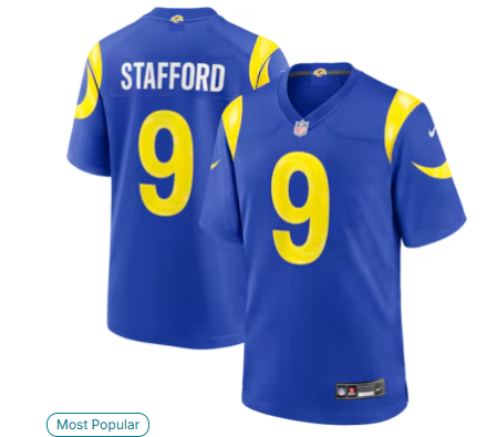 Matthew Stafford Los Angeles Rams Nike Team Game Player Jersey - Royal