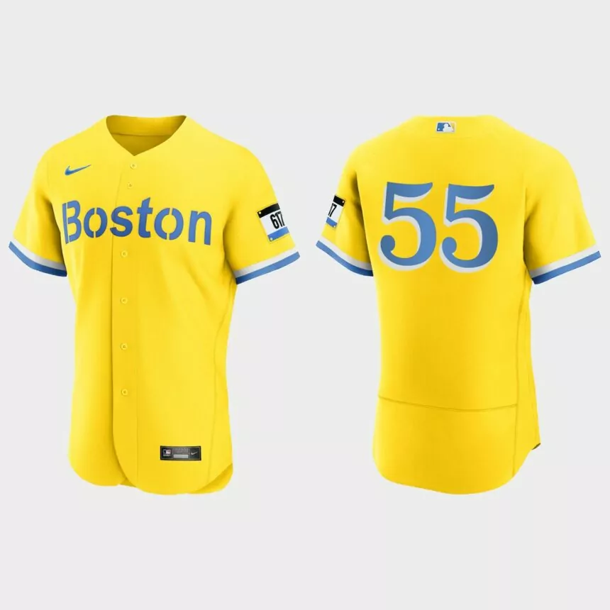 Matthew Strahm Boston Red Sox City Connect Authentic Jersey – Gold Light Blue