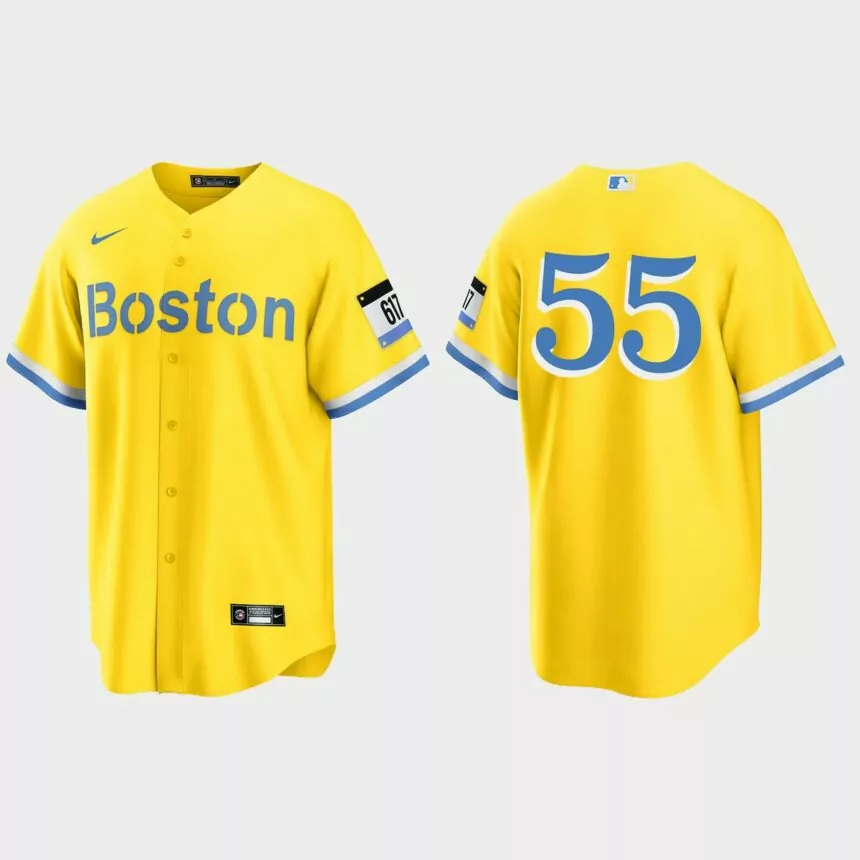 Matthew Strahm Boston Red Sox City Connect Replica Jersey – Gold Light Blue