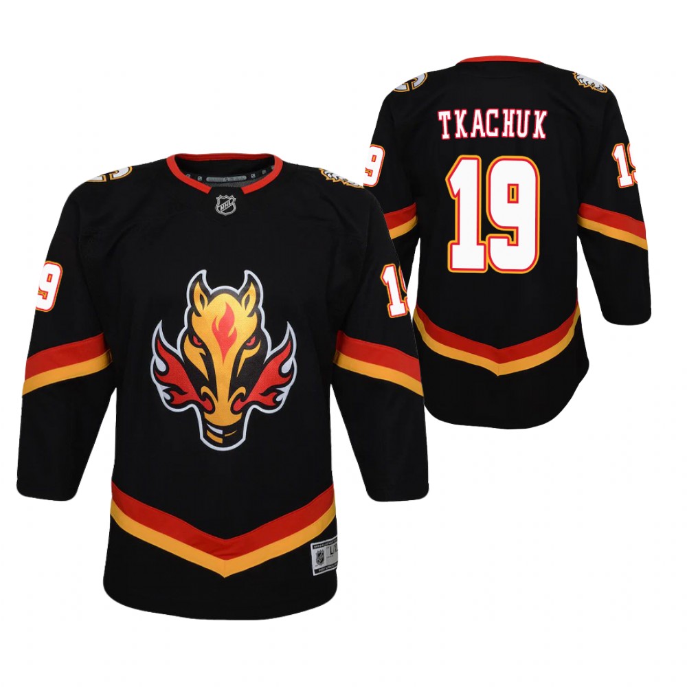 Matthew Tkachuk Calgary Flames 2021 Reverse Retro Black Youth Jersey Replica
