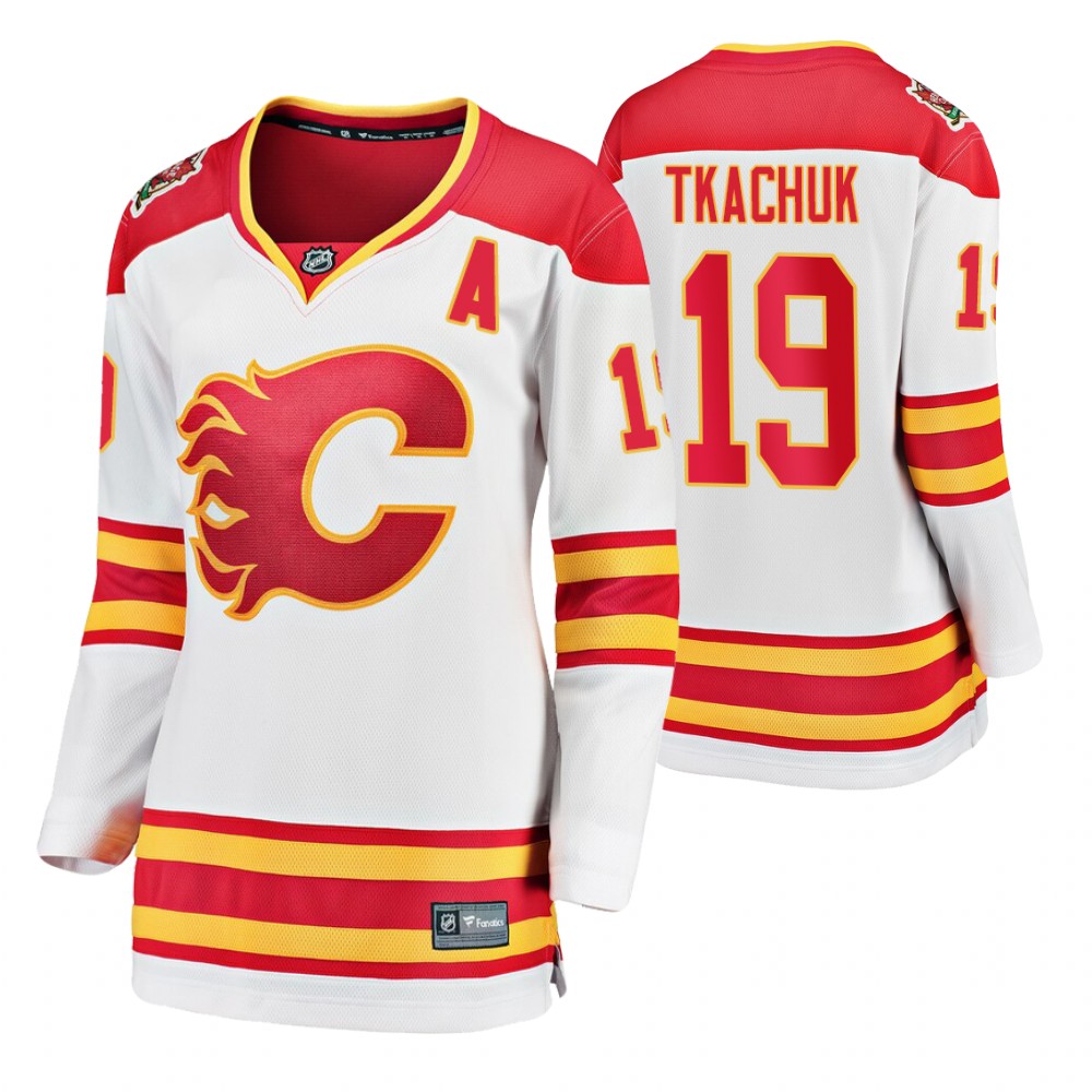 Matthew Tkachuk Calgary Flames White 2019 Heritage Classic Breakaway Jersey Women's
