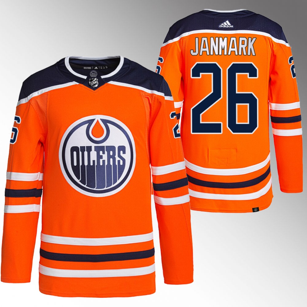 Mattias Janmark Edmonton Oilers Orange Primegreen Authentic Home Jersey