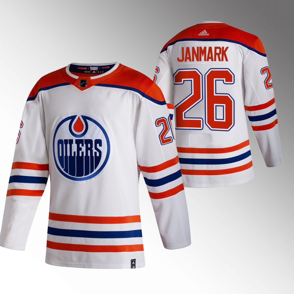 Mattias Janmark Edmonton Oilers White Reverse Retro 2022 Jersey Authentic