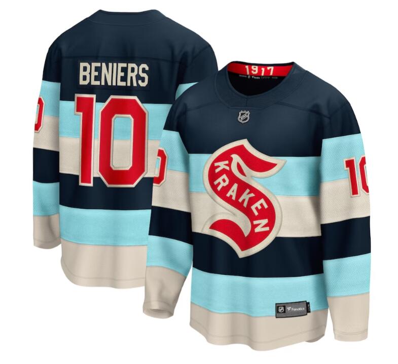 Matty Beniers Seattle Kraken Fanatics Branded 2024 NHL Winter Classic Breakaway Player Jersey - Deep Sea Blue