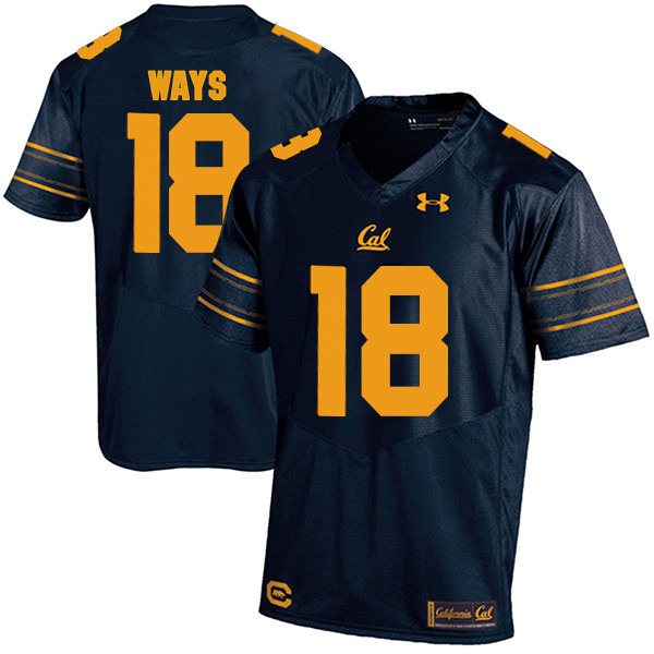 Maurice Ways California Golden Bears Men's Jersey - #18 NCAA Navy Blue Stitched Authentic