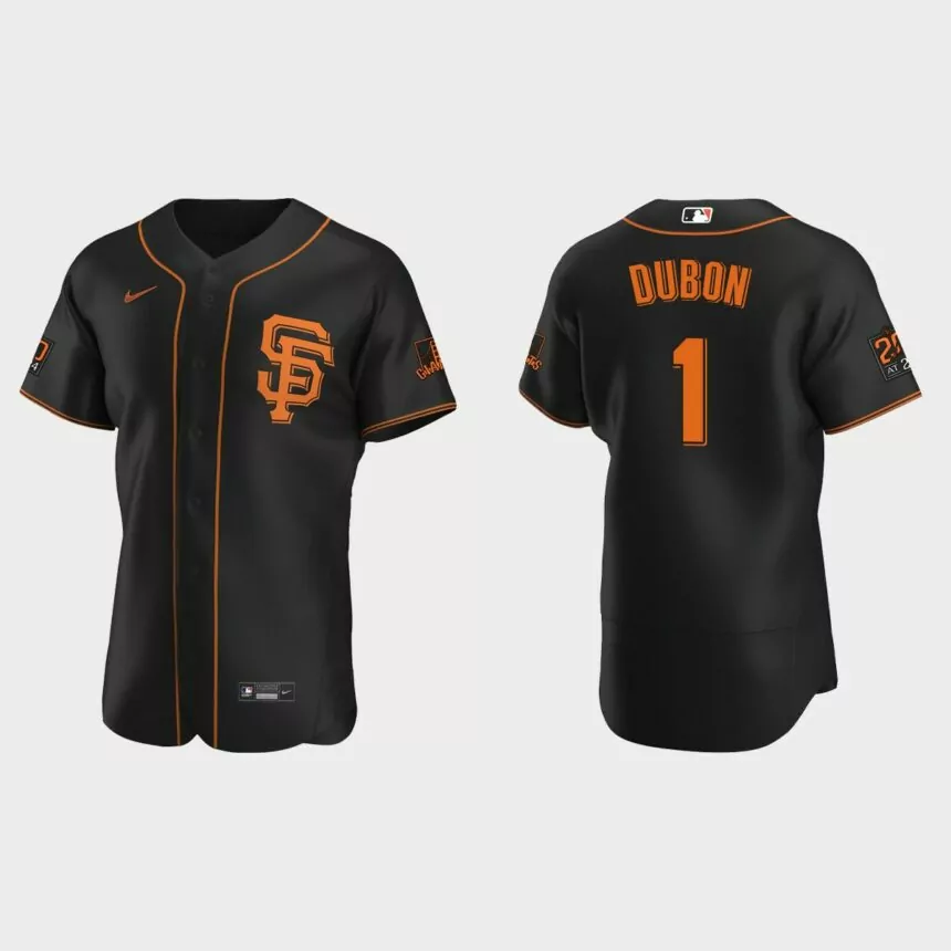 Mauricio Dubon #1 San Francisco Giants Authentic Alternate Jersey – Black
