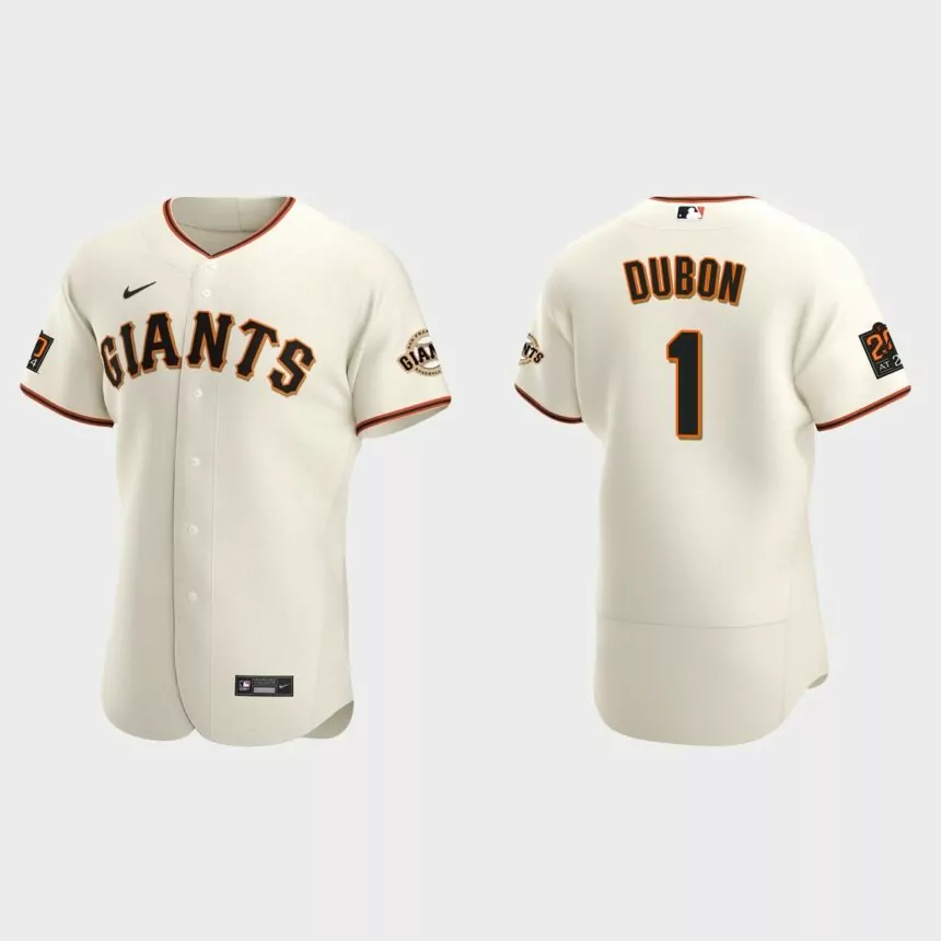 Mauricio Dubon #1 San Francisco Giants Authentic Home Jersey – Cream