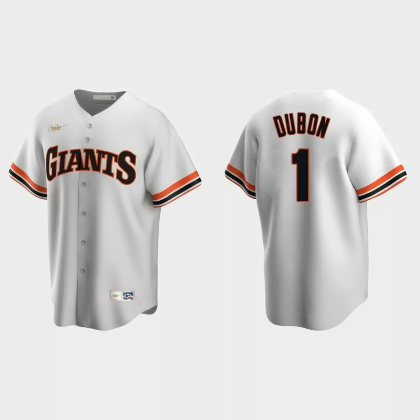 Mauricio Dubon #1 San Francisco Giants Cooperstown Collection Home Jersey – White